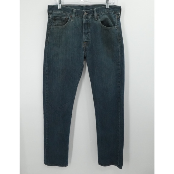 Levis 501 XX Jeans Mens Fits 34x32 BLue Dark Straight Button Fly Classic Work - Picture 1 of 14